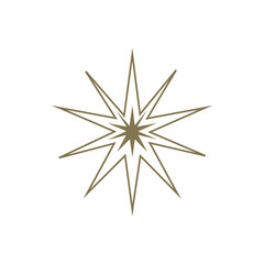 Obraz premium Shiny Gold Star. Form of first. Illustration for design on white background