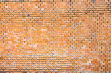 Vintage Brick wall as background.Orange brick wall texture grunge background