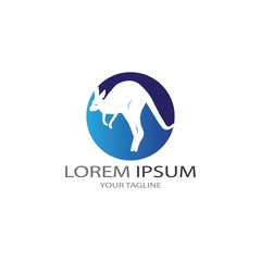 Obraz premium Kangaroo logo vector template icon