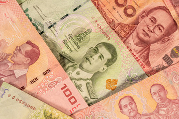 Thai baht. THB banknotes. Thailand, TH