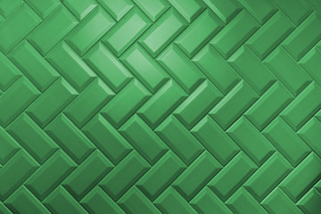 Beveled emerald matt ceramic tiles pattern laid herringbone