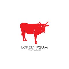 Cow logo vector illustration template