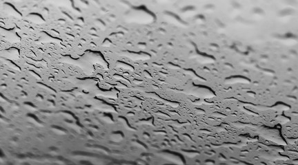Water rain drop on glass mirror abstract background.Use for rainy season.