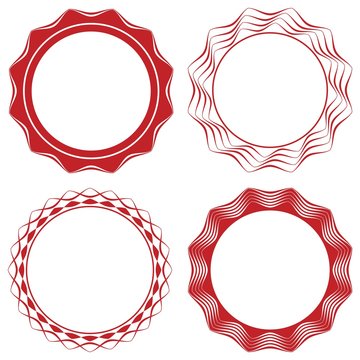 Geometric circular ornaments set of vector patterns.