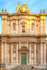 Fototapeta na wymiar Rome Chiesa dei Santi Luca e Martina Front Facade Editorial