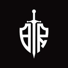 BR logo with shield shape and sword