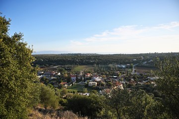 Fototapeta na wymiar Travliata village view from the castle of saint George kefalonia greece