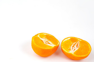 slices of orange isolated on white background