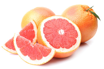 Grapefruit on white background