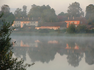 beautiful fog landscape in the morning