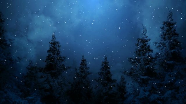 Dark Winter Night Background Loop