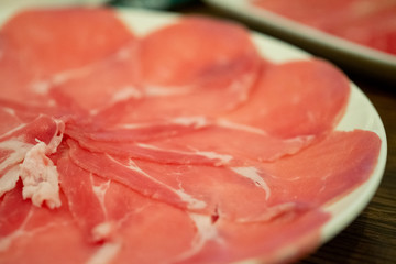 Thin pork slices for Sukiyaki or grilled