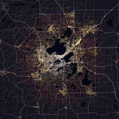 Map Madison city. Wisconsin