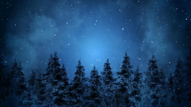 Dark Winter Night Background Loop