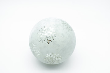 Fototapeta na wymiar christmas ball tree decoration silver isolated on white background