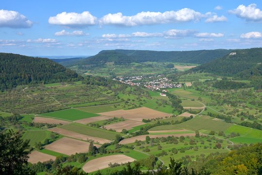 Schw&auml;bische Alb, Blick von der Hindenburg-H&uuml;tte, Weilheim/Teck