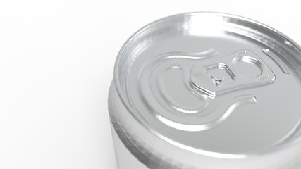 3d rendering of an aluminium soda can isolated in studio background
