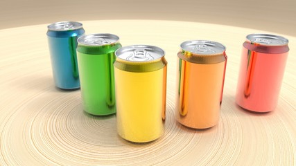 3d rendering of an aluminium soda can isolated in studio background