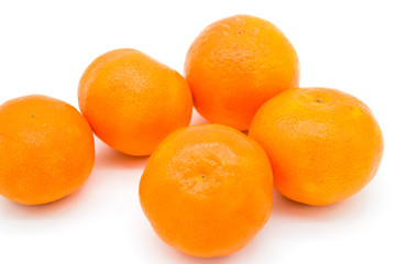 Ripe tangerine manderin isolated on white background