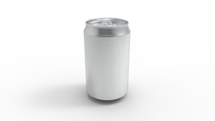 3d rendering of an aluminium soda can isolated in studio background