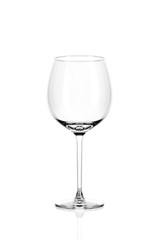 Empty wine glass isolated on white background.