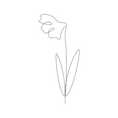 Flower outline, floral design vector illustration