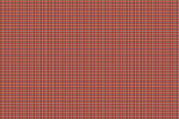 Plaid tartan design White, yellow, green, red, orange, black, blue Texture, fabric, red background, seamless pattern, scotch