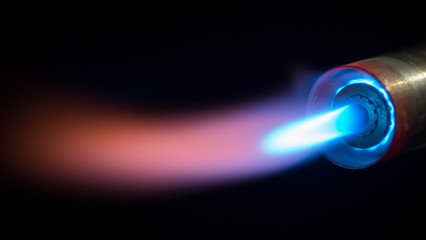 Jet engine nozzle on black black ground