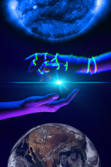 Unity of natural and technical worlds. Elements of this image furnished by NASA.