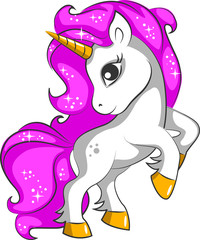 Cute little pink magical unicorn.