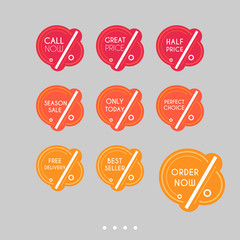 Set of sale stickers. Colorful abstract design.