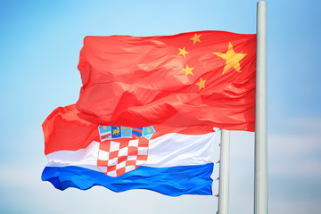 Flags of China and Croatia