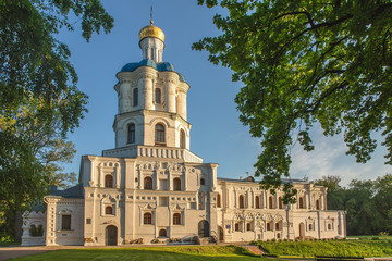 Beautiful building of Collegium in Chernihiv, Ukraine, outdoor historic landmark