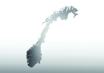 Gray color Norway map with dark and light effect vector on light background illustration