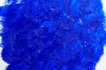 Blue color 2020. Oil paint strokes. Art background.