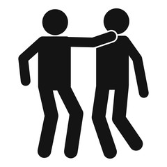Man hit boy icon. Simple illustration of man hit boy vector icon for web design isolated on white background