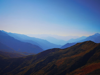 Fototapeta premium mountain peaks and alpine meadows