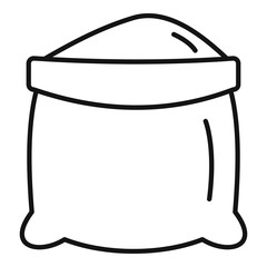 Open flour sack icon. Outline open flour sack vector icon for web design isolated on white background