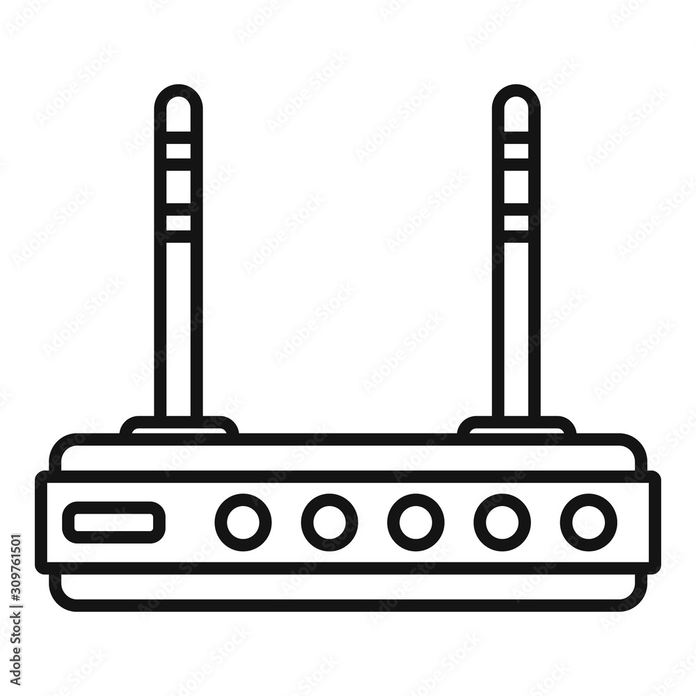 Poster wifi router icon. outline wifi router vector icon for web design isolated on white background
