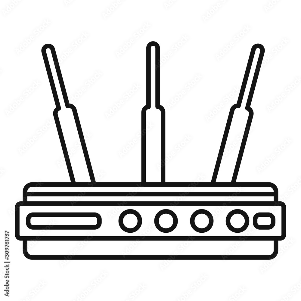 Poster network router icon. outline network router vector icon for web design isolated on white background