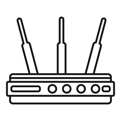 Network router icon. Outline network router vector icon for web design isolated on white background