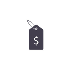 Price tag with dollar sign icon, Vector isolated flat sign