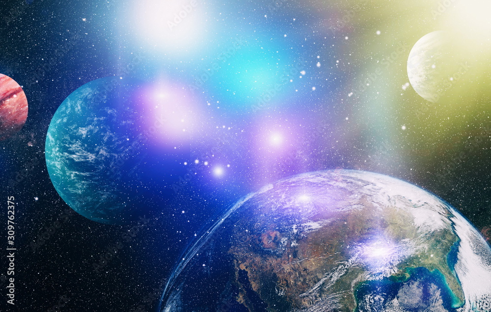 Wall mural the explosion supernova. bright star nebula. distant galaxy. abstract image. cosmic clouds of mist o