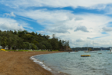 ニュージーランド　ベイ・オブ・アイランズのラッセルのビーチ