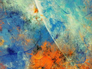 Fototapeta na wymiar blue abstract fractal background 3d rendering illustration
