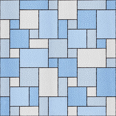 Decorative tiles - Abstract paneling pattern - Interior wall decoration - seamless background - repeating texture - granular white-blue surface