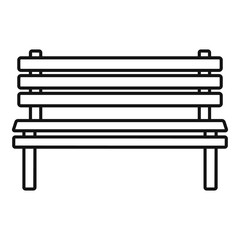 Wood bench icon. Outline wood bench vector icon for web design isolated on white background