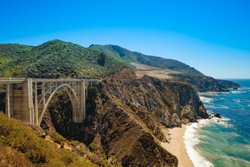 Bixby Bridge, the most photographed bridge on the Pacific Coast. Scenic California Highway 1 © Andreas Fischer