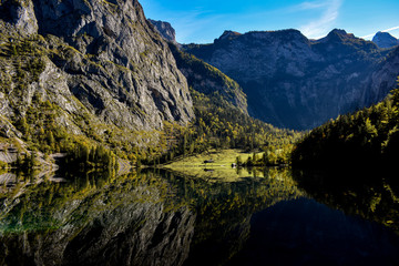 Naklejka premium Die Spiegelung des Obersee in Berchtesgarden