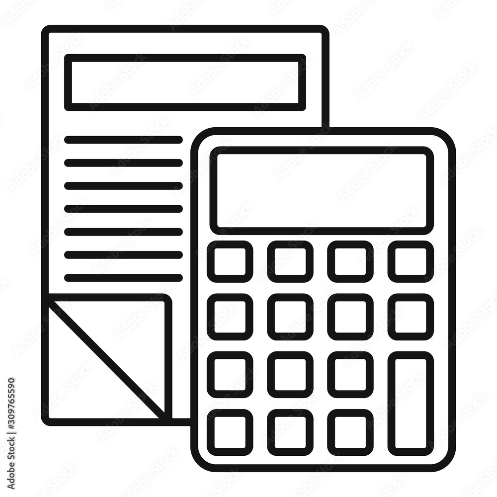 Poster papers calculator icon. outline papers calculator vector icon for web design isolated on white backg